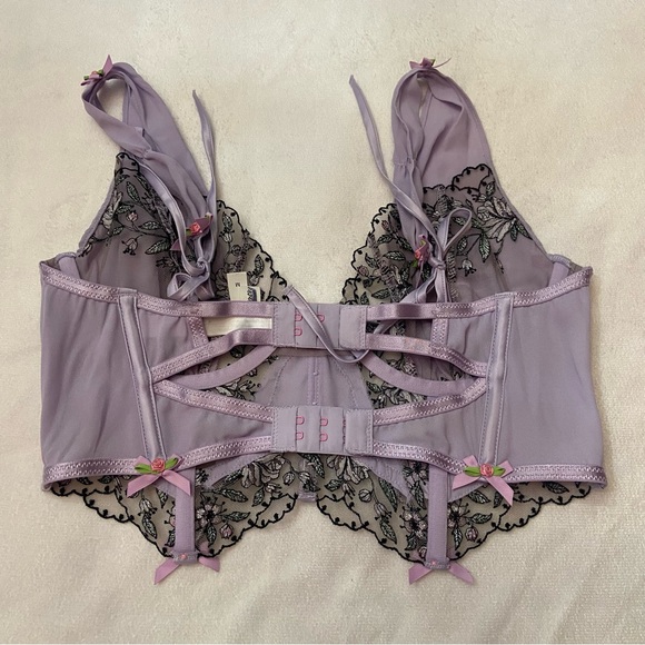 New!  For Love and Lemons Lorelei Bustier Bra in Purple 1428 - Picture 11 of 12